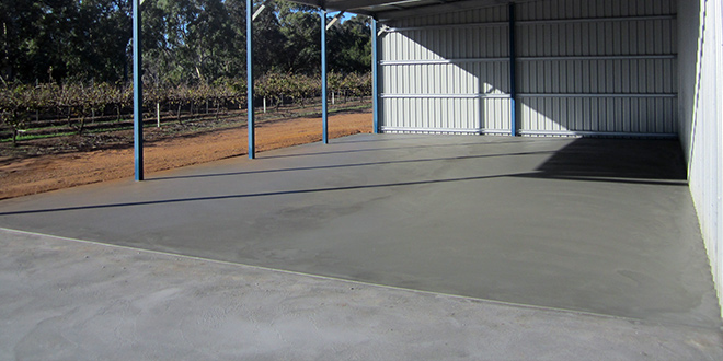 Shed's Grey Concrete Floor